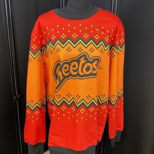Cheetos Crewneck‎ Pullover Sweater Novelty Graphic Print Orange Red Size Unknown
